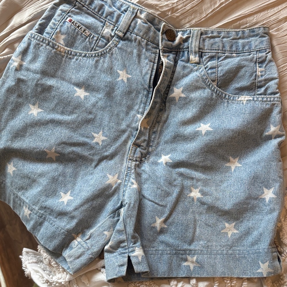 Light Blue Starry Jean Shorts